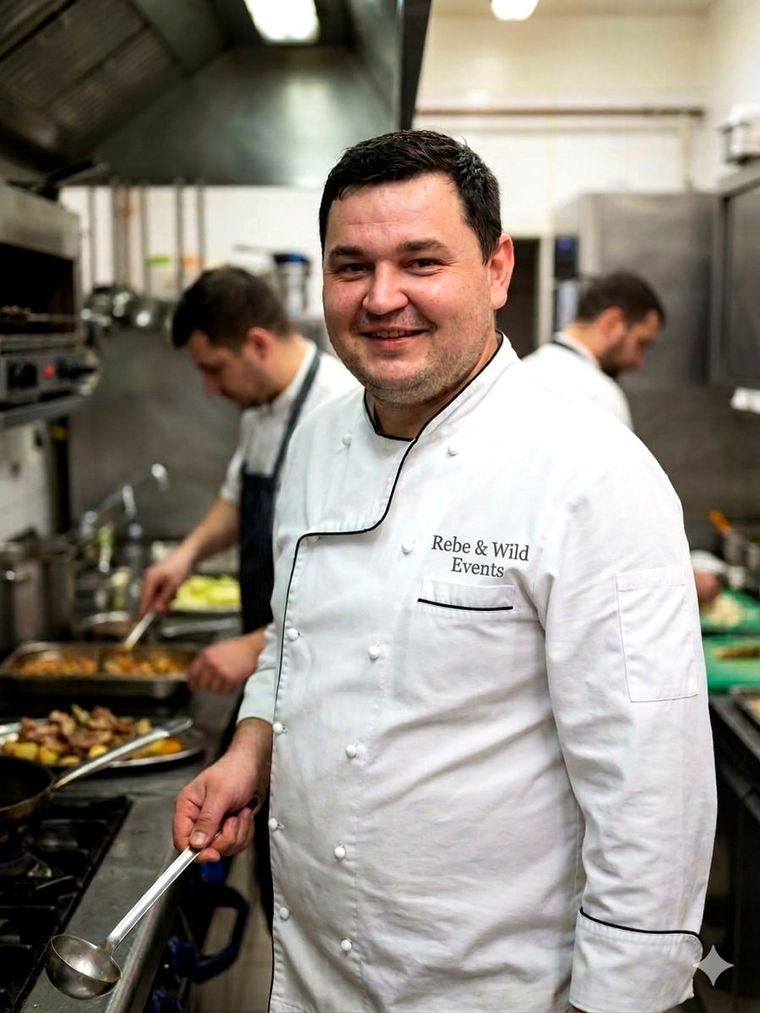 Küchenchef von Rebe & Wild Events in der Küche